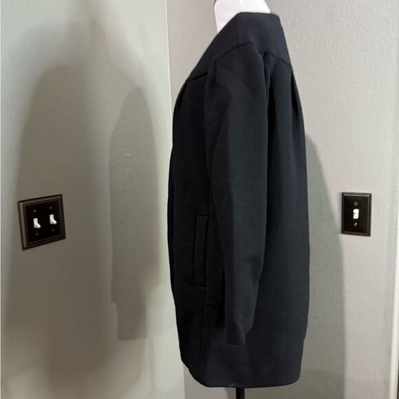 Vintage JCrew double cloth Wool Blend Black Coat tulip peacoat - Picture 4 of 10